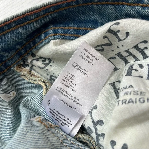 Free People We The Free Xena Slim Straight Jeans Size 29 Union Blue Boho Denim